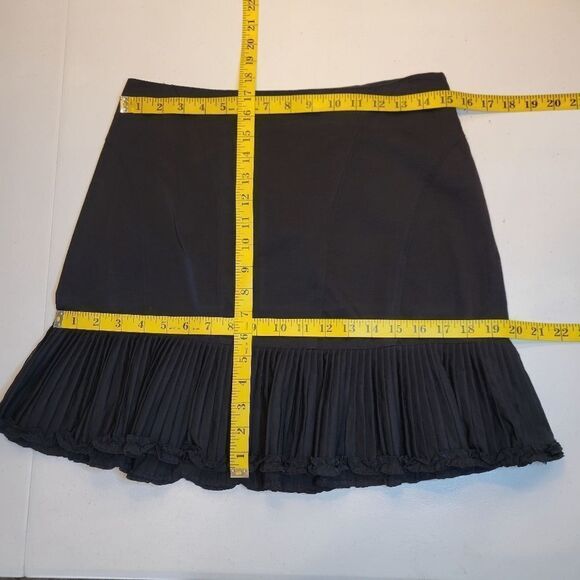 Tempo Paris Y2K Black Mini Skirt Pleated Ruffled Hem ** Top Available Separately - Picture 6 of 9
